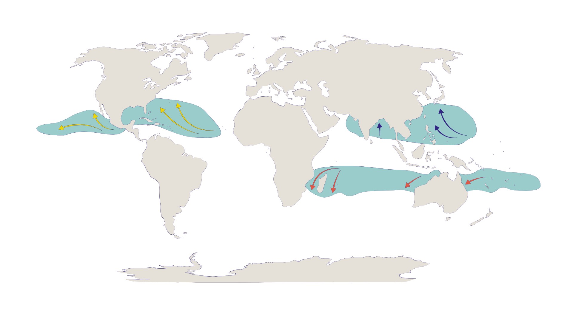 Carte deplacement ouragans